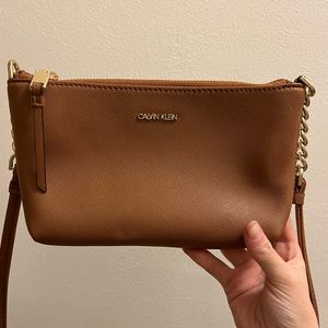Calvin Klein light brown crossbody everyday bag
